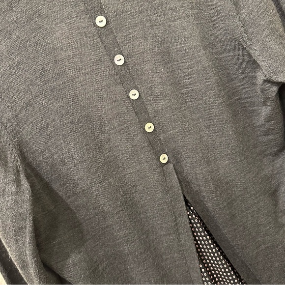 Soft Surroundings Dark Gray Mixed Media Open Front Seater Cardigan Size MP - Picture 5 of 8